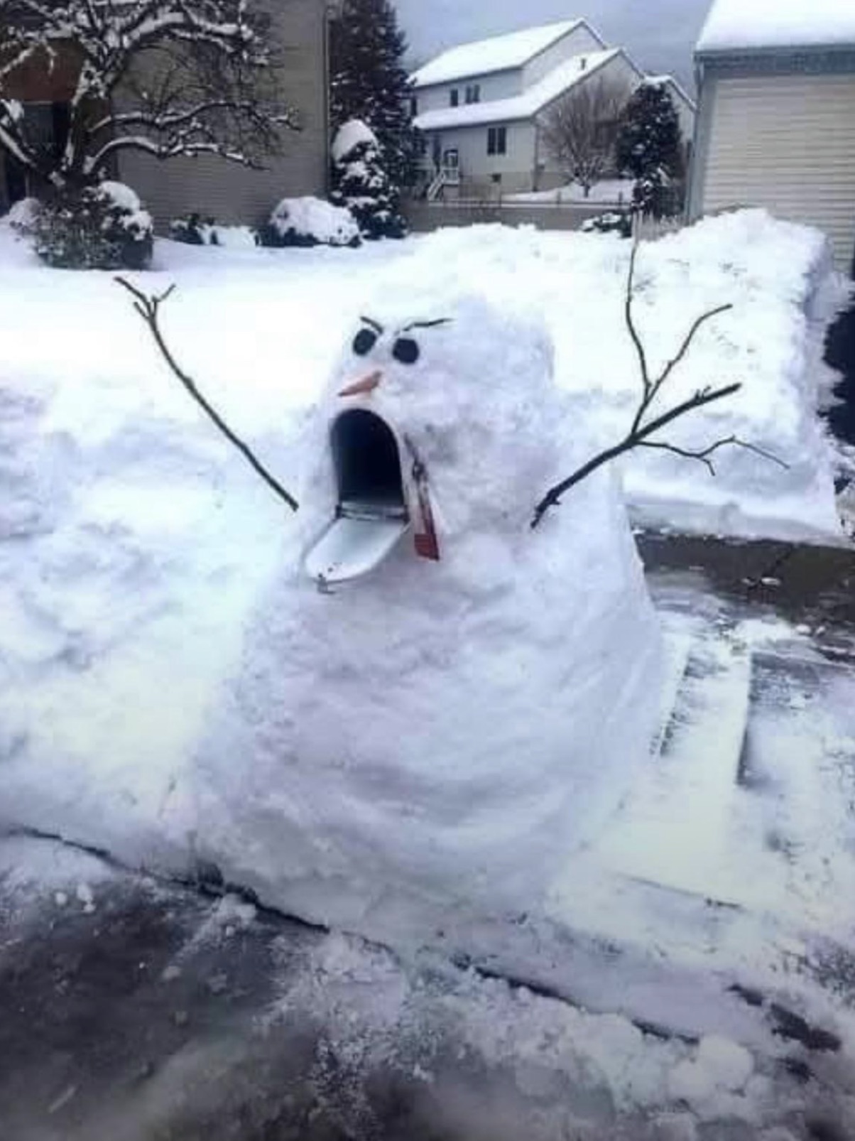 mailbox snowman